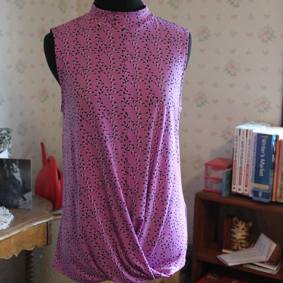 Banana Republic Factory Lavender Draped Sleeveless Top, Small - Picture 1 of 8